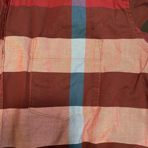 Bribery Brit red long sleeve button up size L - Picture 2 of 6